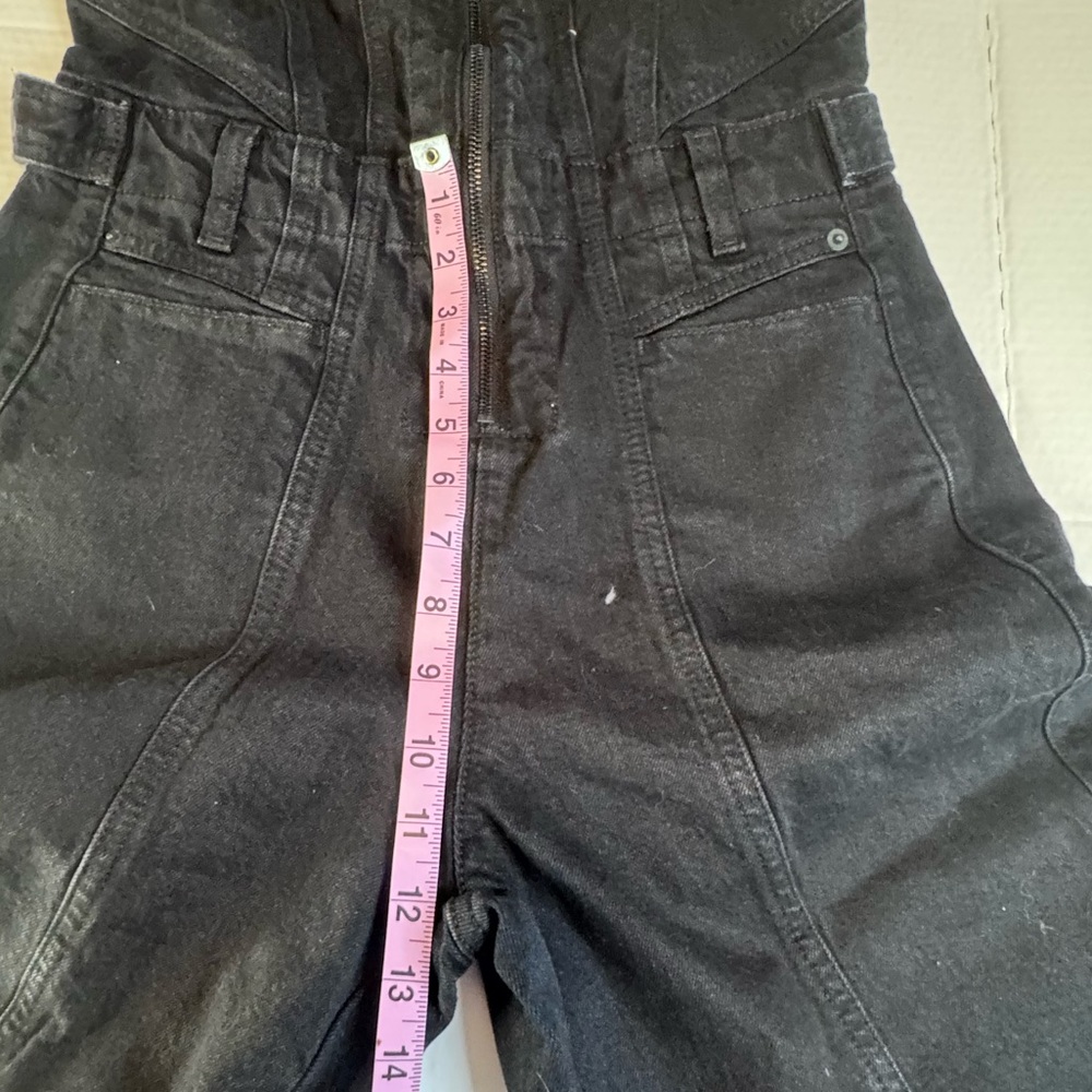 NWT Universal Thread Sleeveless Denim Jumpsuit Zip Front Coveralls Size 2 Black - Picture 10 of 14